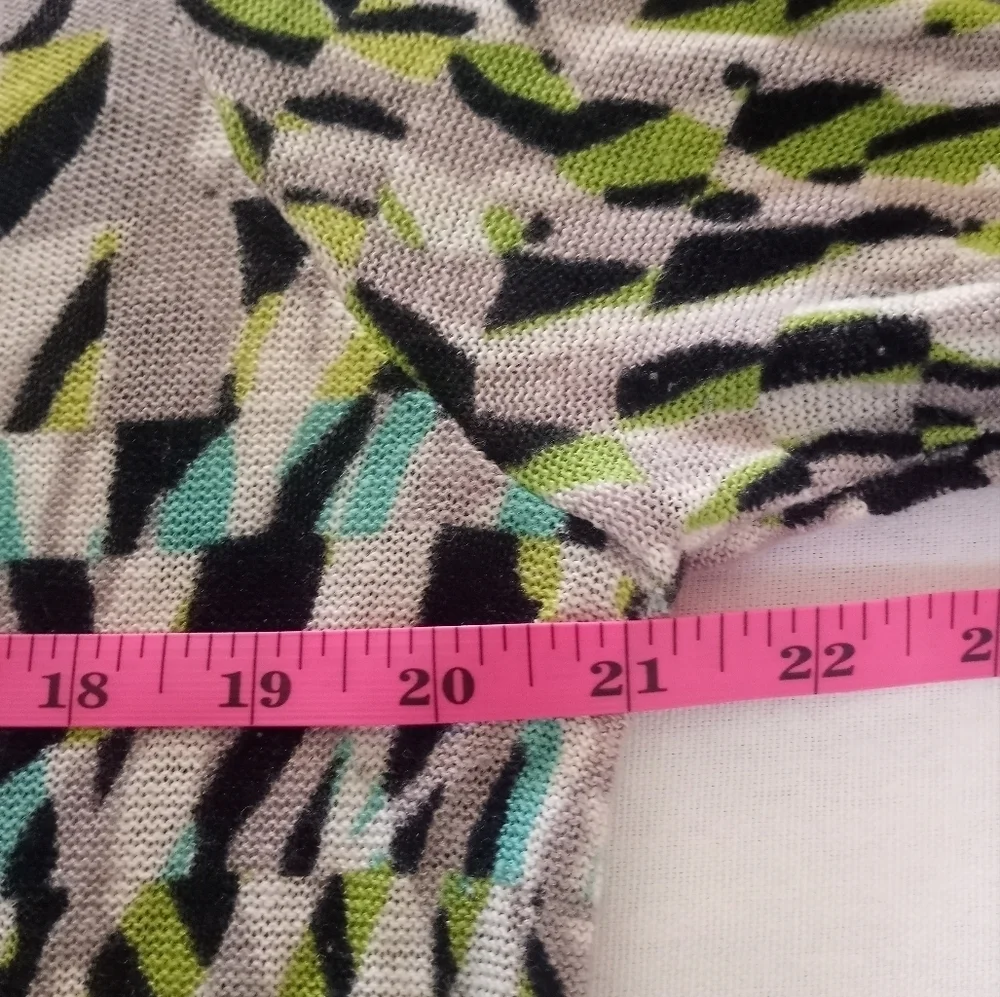 Nic + Zoe Linen Viscose Blend Sheer Knit Mixed Media Casual Silky Sweater Shirt